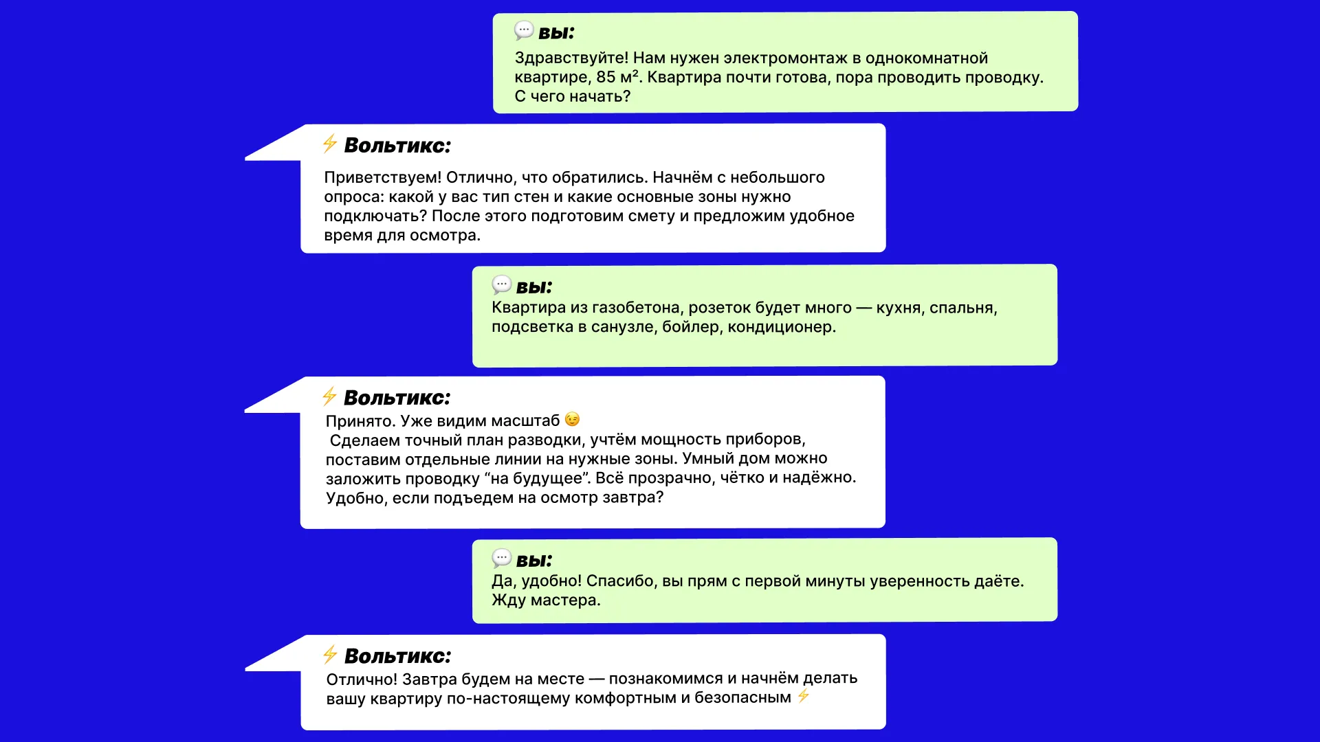 Заявка и выезд замерщика
