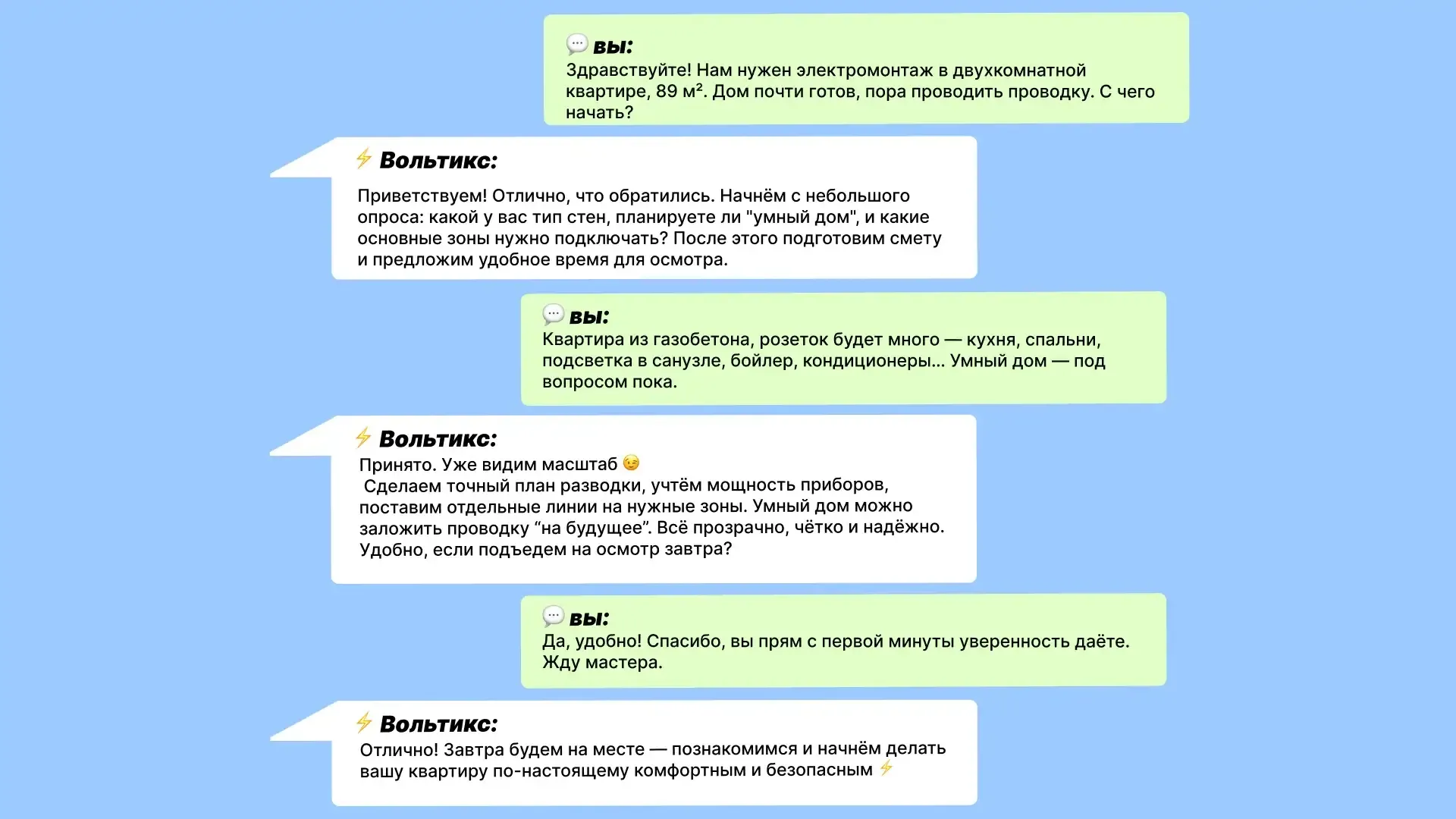 Заявка и консультация для двухкомнатной квартире
