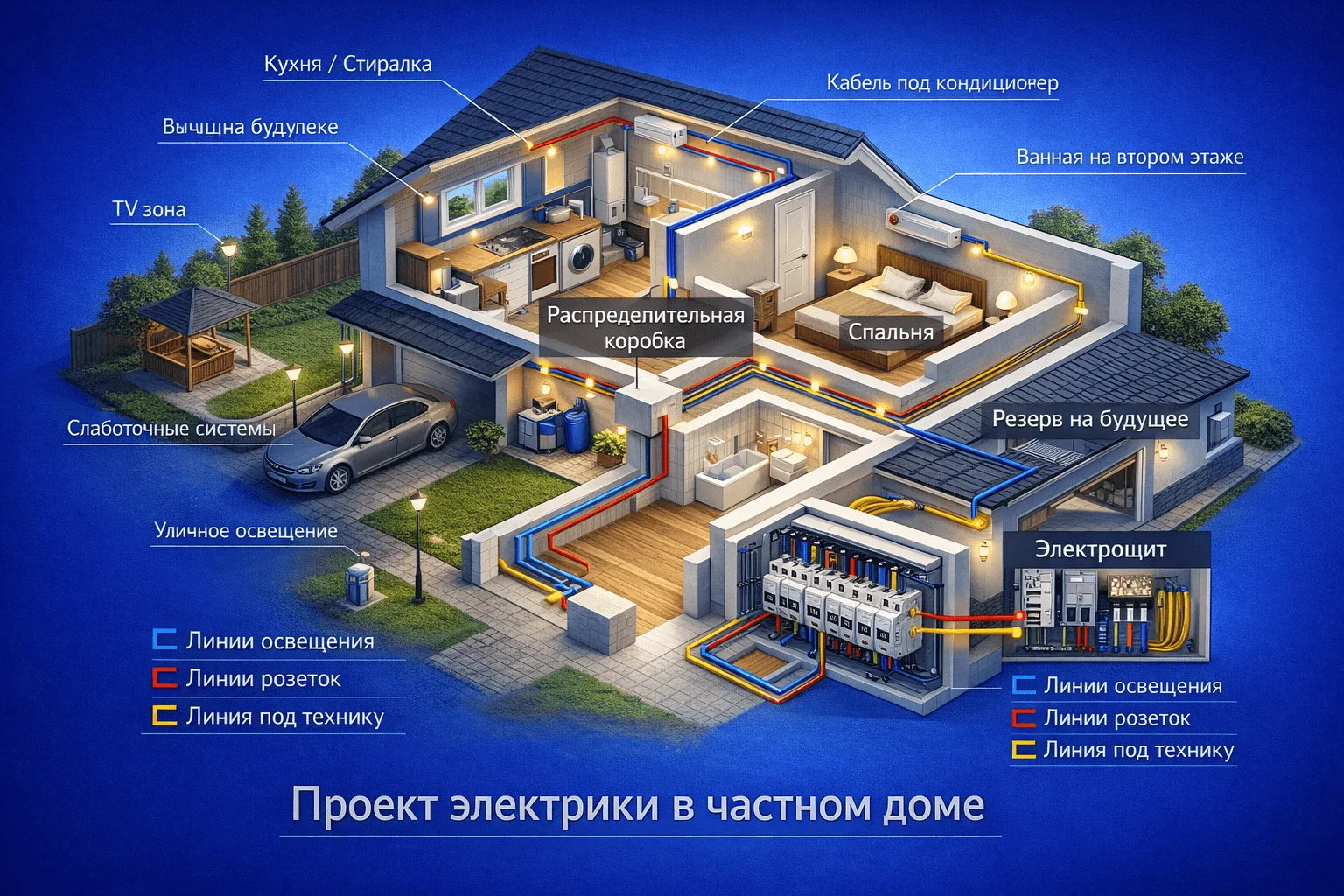 План электрики в доме - вольтикс